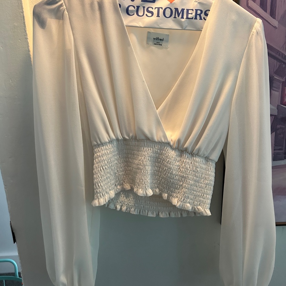 Wilfred Cream Smocked Blouse